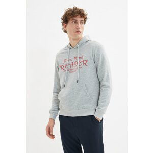 Trendyol Gray Men's Regular Fit Hoodie Sweatshirt