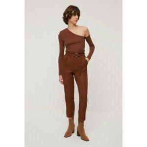 Trendyol Brown Lacing Detail Trousers