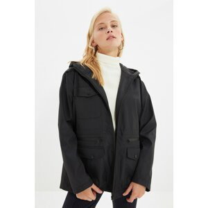 Trendyol Black Hooded Oversize Coat
