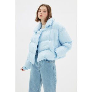 Trendyol Blue Oversize Crop Down Jacket