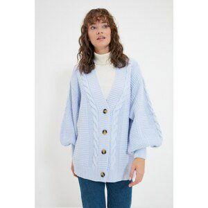 Trendyol Blue V Neck Knitwear Cardigan