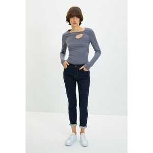 Trendyol Gray Cutout Detailed Knitted Body