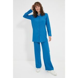 Trendyol Blue Stand Up Collar Bottom-Top Suit
