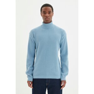 Trendyol Blue Men's Oversize Wide Fit Turtleneck Basic Sweater