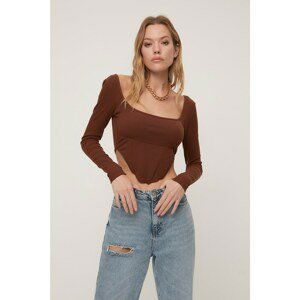 Trendyol Brown Underwire Knitted Blouse