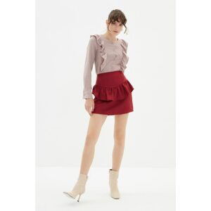 Trendyol Burgundy Zippered Skirt