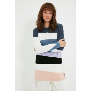 Trendyol Multi Color Crew Neck Color Block Knitwear Sweater