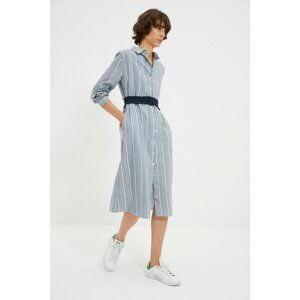 Trendyol Multicolored Waist Detailed Striped Shirt Dress