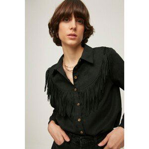 Trendyol Black Tasseled Shirt