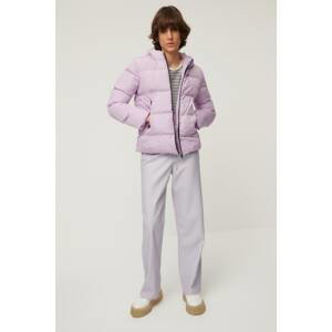 Trendyol Lilac Oversize Waterproof Zipper Closure Inflatable Coat