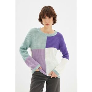Trendyol Mint Color Block Knitwear Sweater