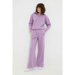 Trendyol Lilac Embroidered Raised Knitted Sweatpants