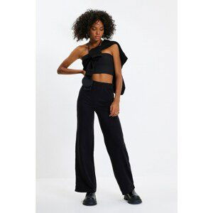 Trendyol Black Wide Leg Thessaloniki Knitted Sweatpants