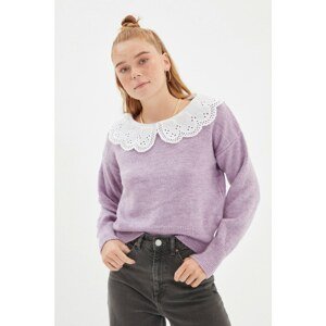 Trendyol Lilac Collar Detailed Knitwear Sweater