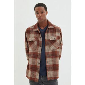 Trendyol Tile Men Oversized Lumberjack Plaid Shirt