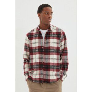 Trendyol Claret Red Men Regular Fit Plaid Lumberjack Shirt