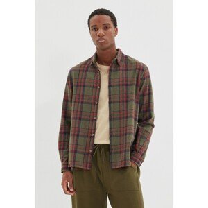 Trendyol Khaki Men Regular Fit Plaid Lumberjack Shirt