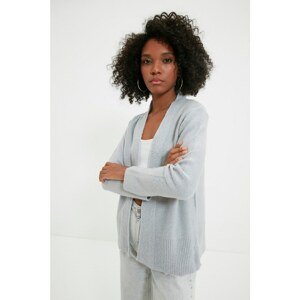 Trendyol Gray Ragging Detailed Knitwear Cardigan