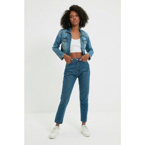 Trendyol Dark Blue High Waist Mom Jeans