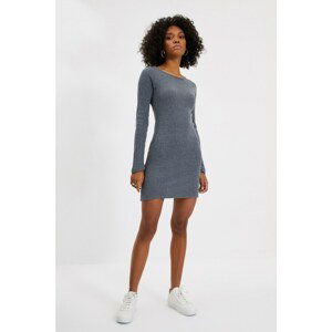 Trendyol Anthracite Bodycon Fake Knitwear Knitted Dress