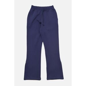 Trendyol Navy Blue 100% Organic Cotton Straight Slit Slim Knitted Sweatpants