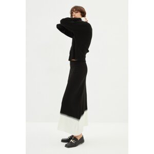 Trendyol Black Ribbed Detailed Sweater-Skirt Knitwear Bottom-Top Set