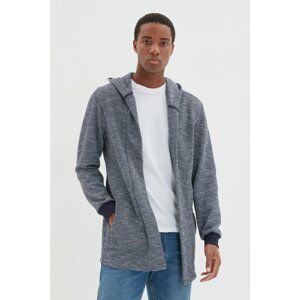 Trendyol Navy Men Regular Fit Hooded Cardigan