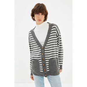 Trendyol Anthracite Pocket Detailed Knitwear Cardigan