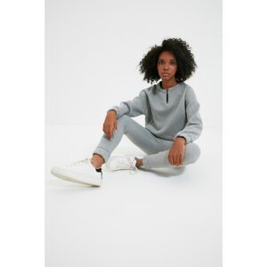 Trendyol Gray Recycle Raised Knitted Tracksuit Set
