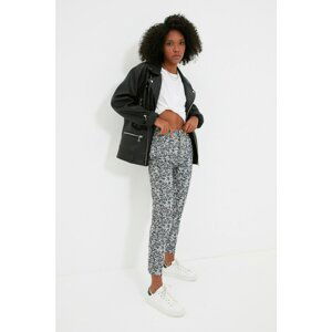 Trendyol Blue Printed High Waist Mom Jeans