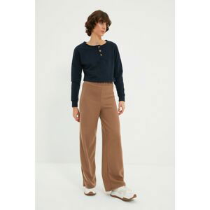 Trendyol Brown Wide Leg Knitted Sweatpants