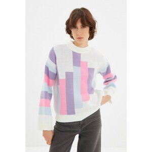 Trendyol Ecru Jacquard Knitwear Sweater