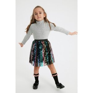 Trendyol Multicolored Sequined Girls Knitted Skirt
