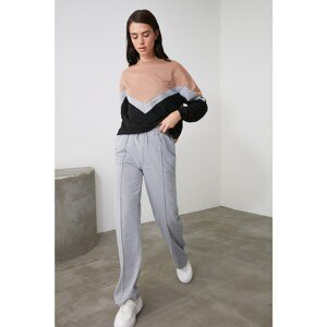 Trendyol Gray Straight Fit Knitted Slim Sweatpants