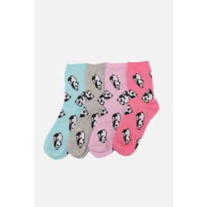 Trendyol 4-Pack Multicolored Panda Socks