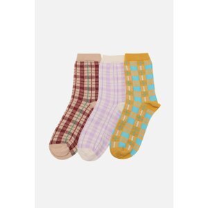 Trendyol 3-Pack Checked Patterned Socks