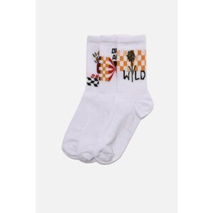 Trendyol 3-Pack White Checkered Socks