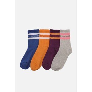 Trendyol 4-Pack Striped-Motto Socks