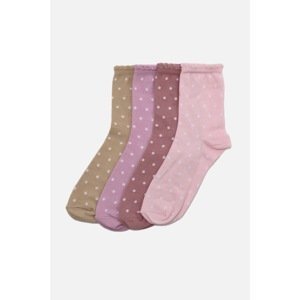 Trendyol Dried Rose Polka Dot 4-Pack Socks