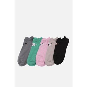 Trendyol Khaki-Multi-Color Printed 5-Pack Socks