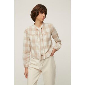 Trendyol Beige Scarf Shirt