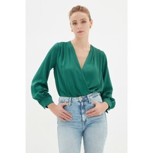 Trendyol Emerald Green Double Breasted Collar Body