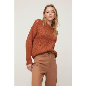 Trendyol Taba Knitted Detailed Knitwear Sweater