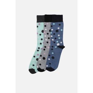 Trendyol Multicolored Men's 3-Pack Polka Dot Cleat Socks