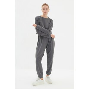 Trendyol Gray Knitted Towel Tracksuit Set