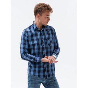 Ombre Clothing Men's check shirt with long sleeves K282