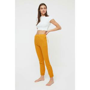 Trendyol Mustard Striped Sweatpants