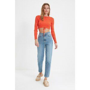 Trendyol Blue High Waist Slim Mom Jeans