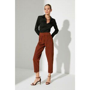 Trendyol Brown High Waist Trousers