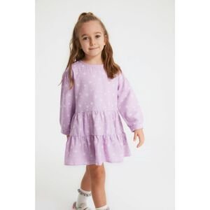 Trendyol Lilac Printed Girl Knitted Dress